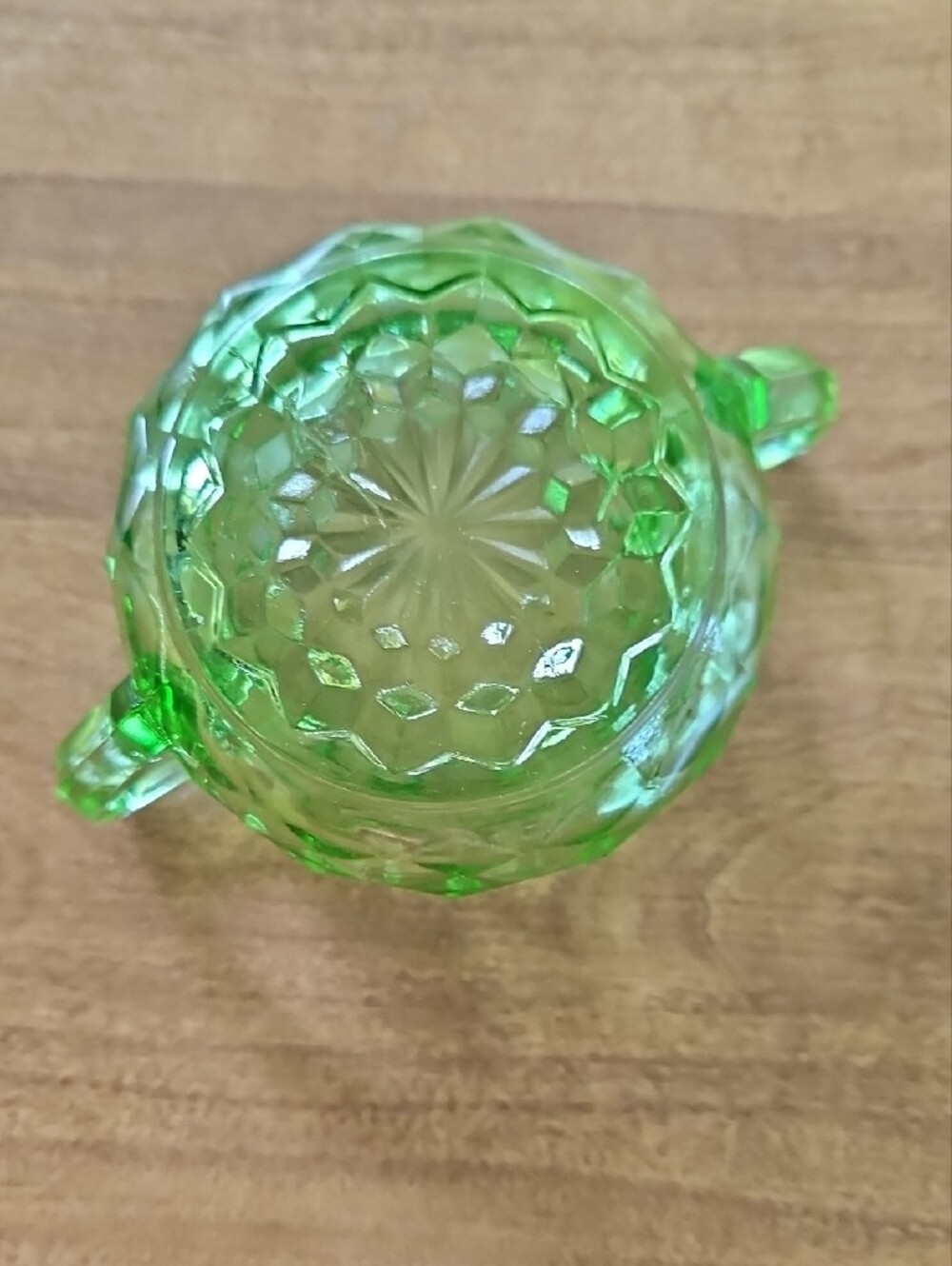 Uranium Depression Glass Sugar & Creamer Set Vintage - Picture 11 of 11